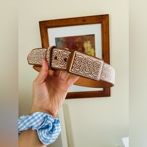 Authentic Handmade Genuine Leather Cinto Piel Hilo Imit Pitiado Belt